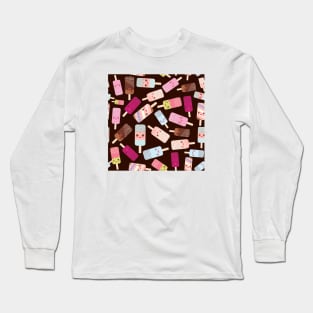 Seamless pattern ice cream (1) Long Sleeve T-Shirt